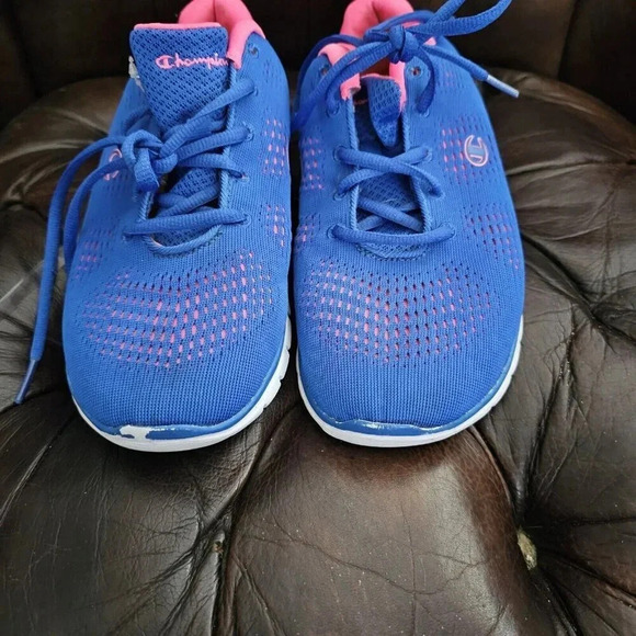 Champion Womens Size 7.5 Blue Pink Lace Up Athletic Sneakers - Picture 5 of 10